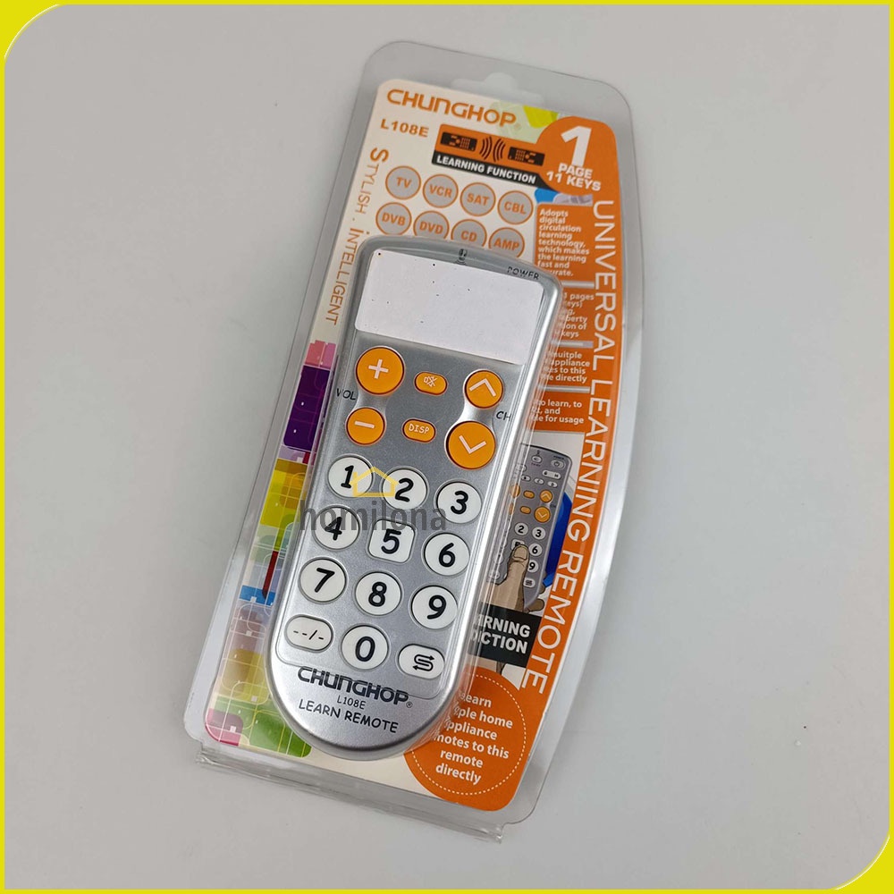 CHUNGHOP Universal Learning IR Remote 11 Keys L108E Gray Silver