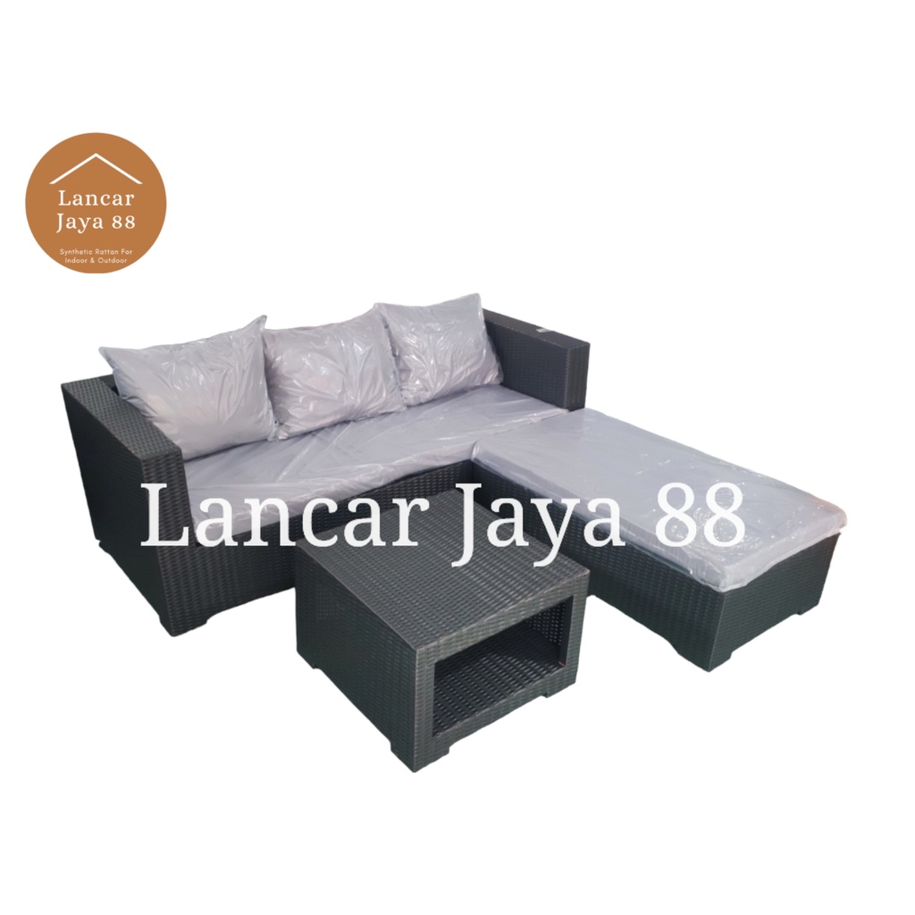 Sofa Sudut Rotan Sintetis