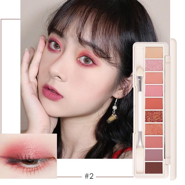 Cekout sekarang--[BPOM dan ORI] FOCALLURE Eyeshadow Palette 10 Warna Glitter Eyeshadow palette - kos