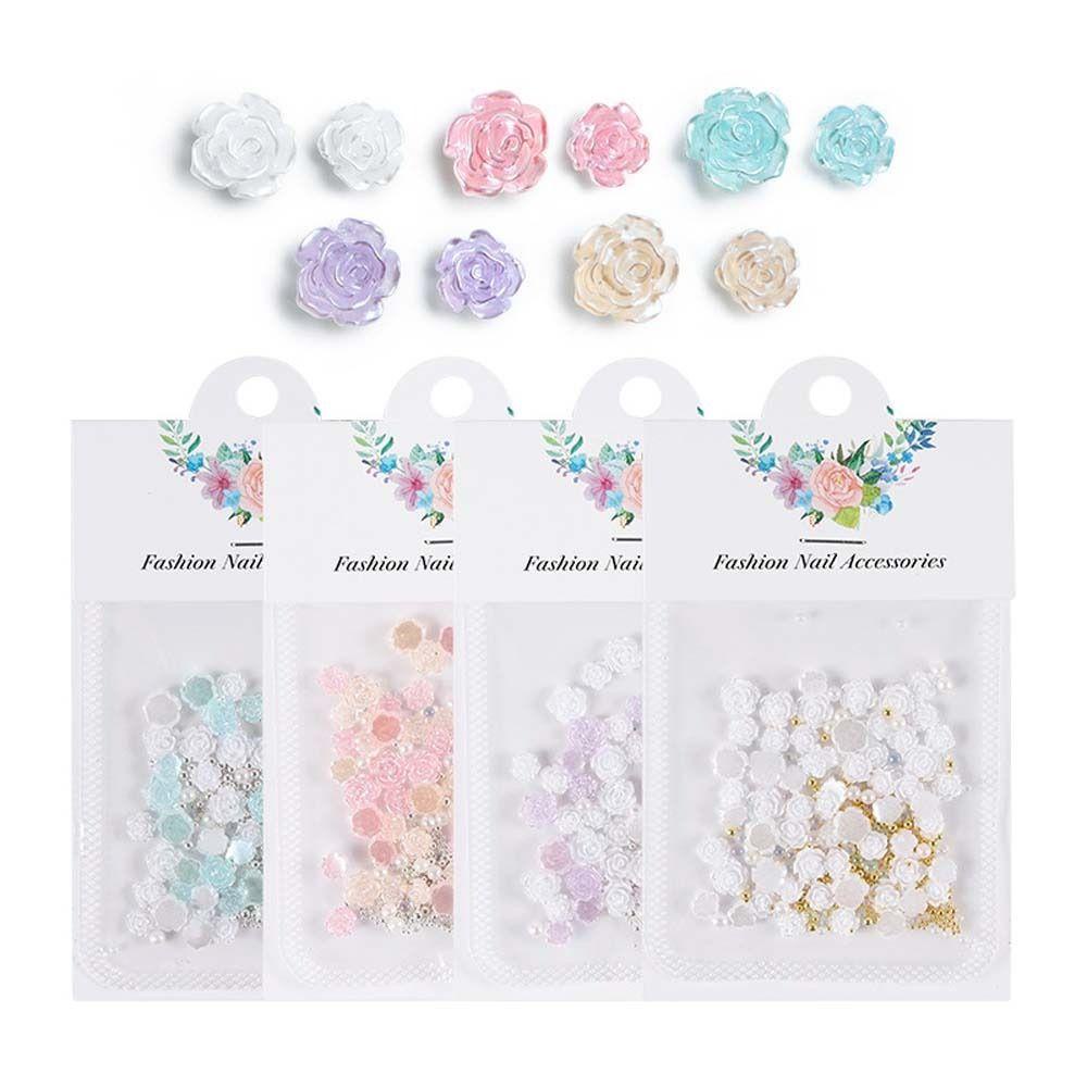 AUGUSTINA Agustina Camelia Dekorasi Kuku Fashion Bola Baja Bunga Paku Bor Manikur Aksesoris Aurora Manik Jepang Nail Art Nail Steel Beads