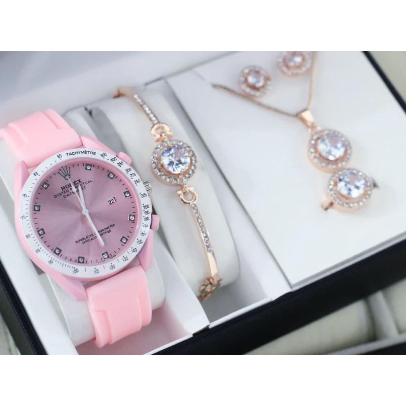 Jam Wanita RoleK Rubber /Jam Tangan Cewek Anti Air Murah