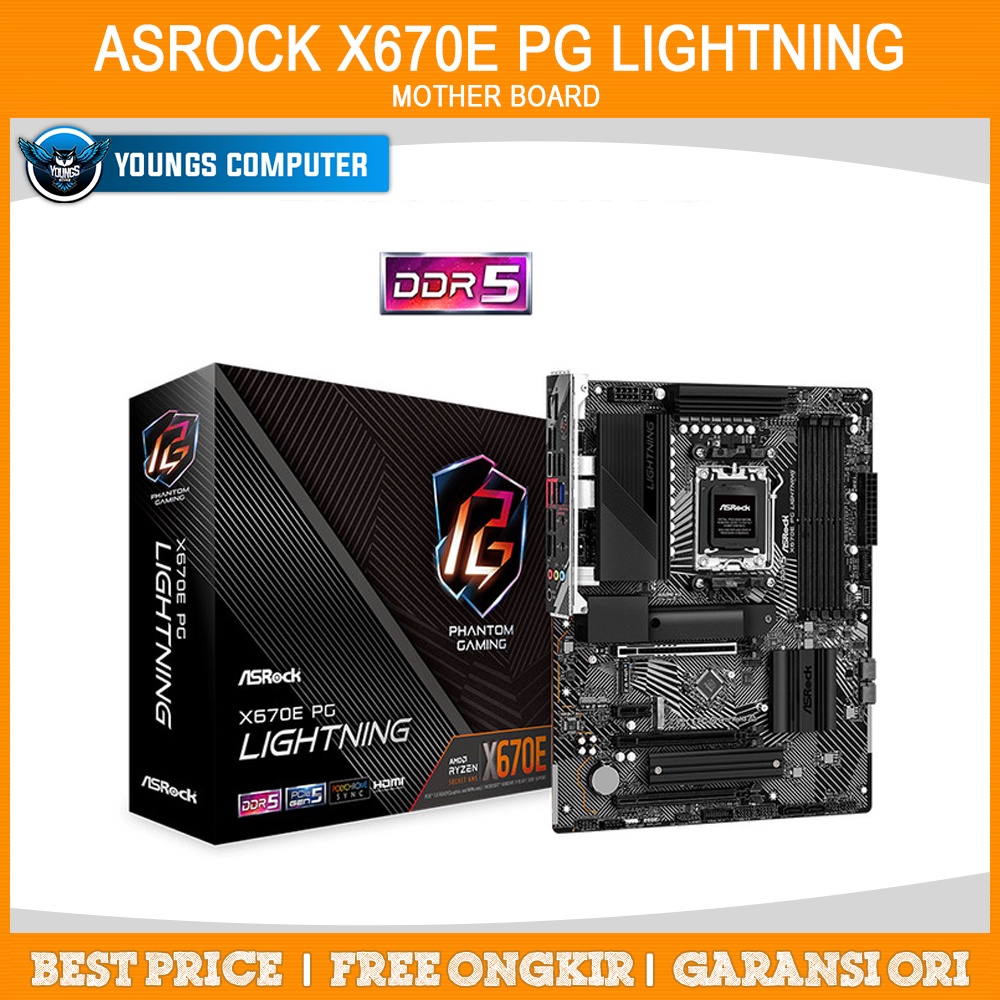 ASRock X670E PG Lightning | Motherboard AMD X670 DDR5 AM5 Ryzen 7000 Phantom Gaming