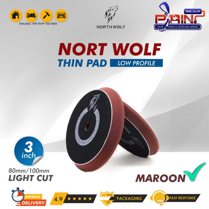 Thin Pad NORTHWOLF Light Cut 3 inch Maroon Busa Poles Mobil North Wolf