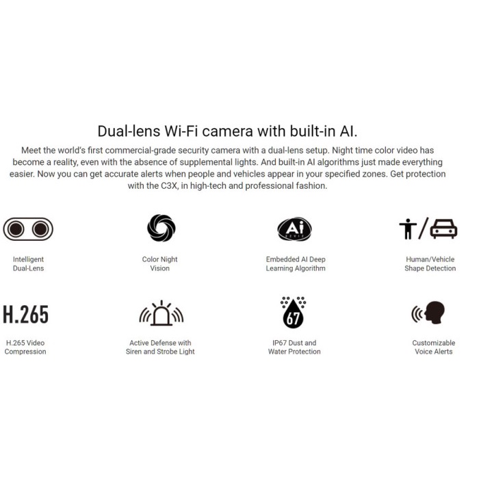 CAMERA IP EZVIZ C3X DUAL-LENS 1080P AI-Powered Dark-Fighter Outdoor