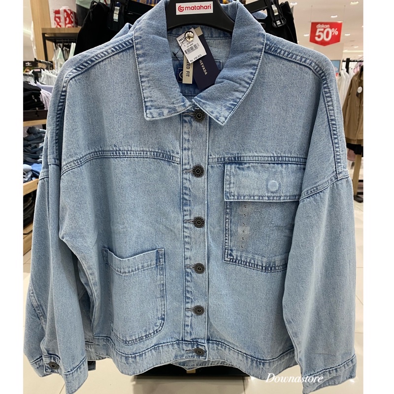jacket jeans oversize wanita brand nevada original (S-XL)