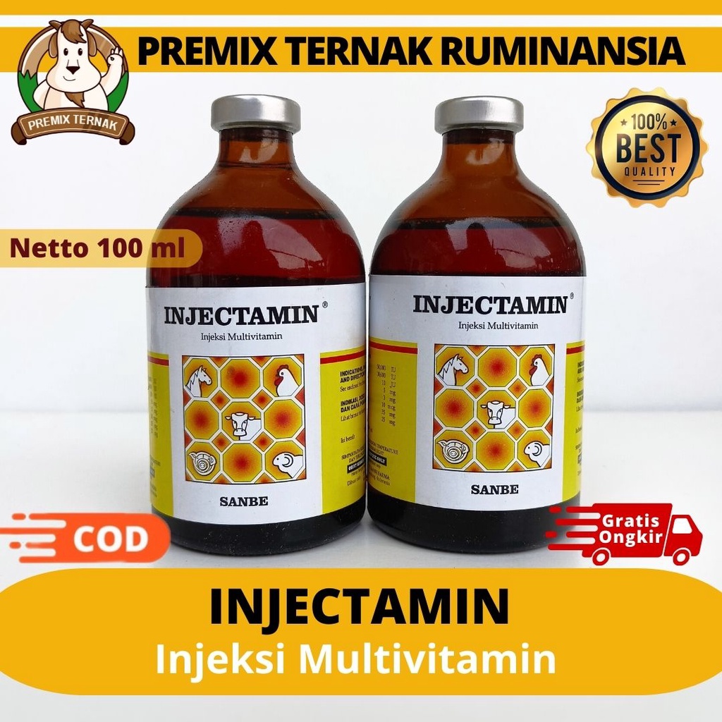 yochinn - INJECTAMIN 100ml INJECTAMIN 50ml SANBE - MultivitaminUntuk Hewan