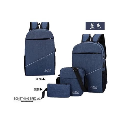 Tas Ransel Anti Air + USB Charger Earphone Hole -beli 1 dpt 3 good