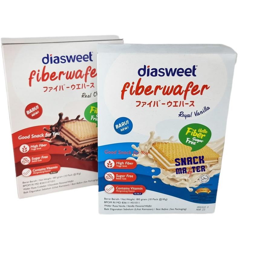 

6.6 Terlaris Diasweet Fiber Wafer BOX Sugar Free - Netto 180gr (Isi 10 bks x 18gr)