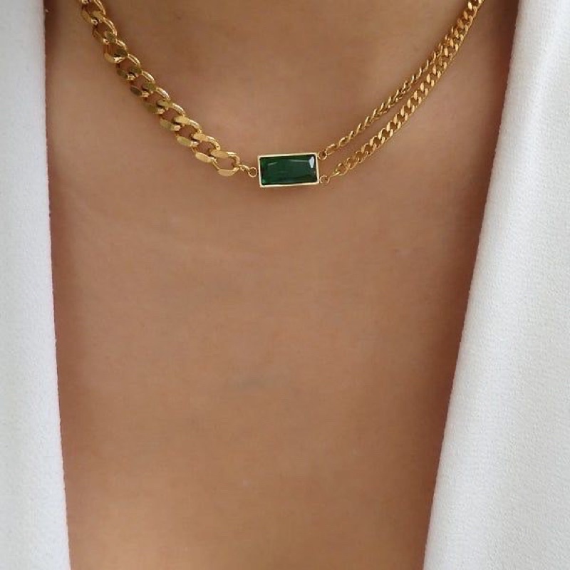 Ark.co - KRYPTONITE (necklace ; bracelet ) emerald black choker chain necklace kalung rantai hijau statement minimalis