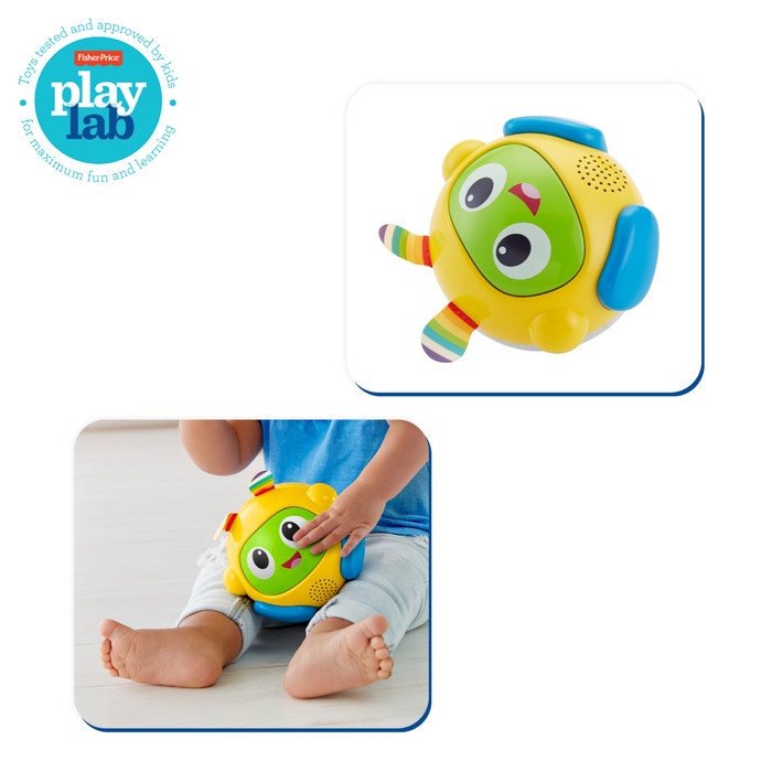 Fisher Price Bright Beats Spin & Crawl Mainan Anak Bola Bayi