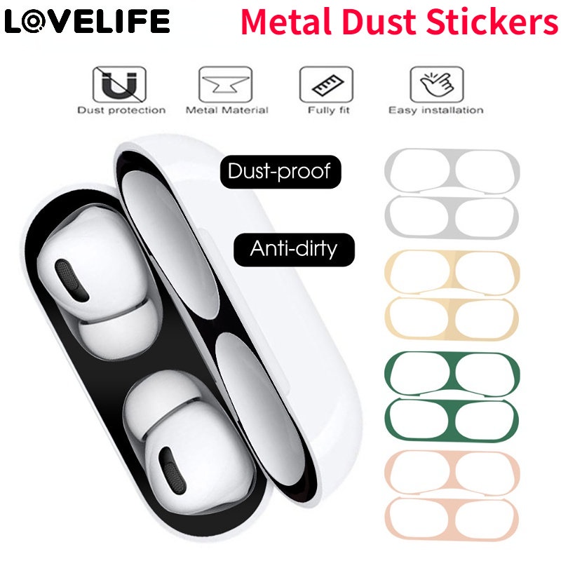 Anti Gores Headphone Case Cover Multi-Warna Headphone Charging Case Aksesoris Headphone Case Tahan Debu Stiker Ultra-Tipis Metal Pelindung Film Kompatibel Untuk Airpods Pro2