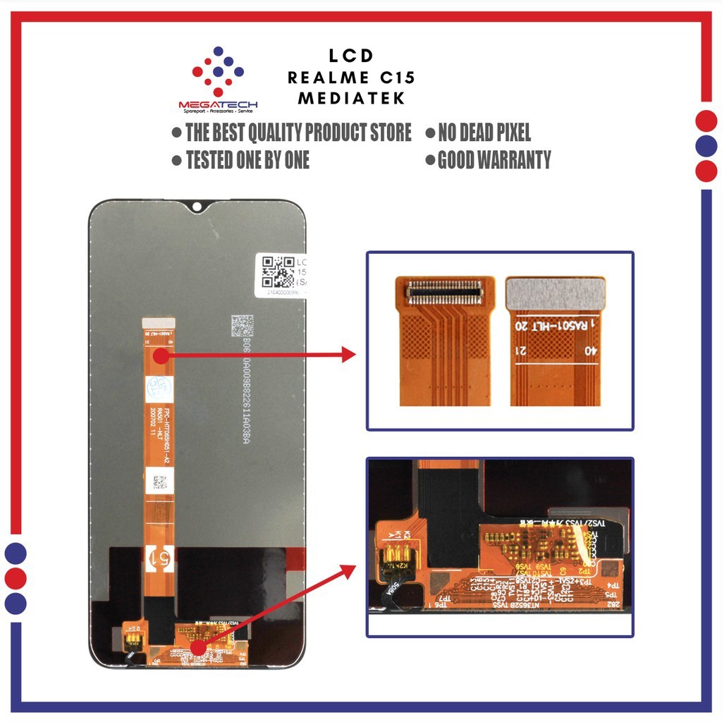 LCD Realme C15 Fullset Touchscreen
