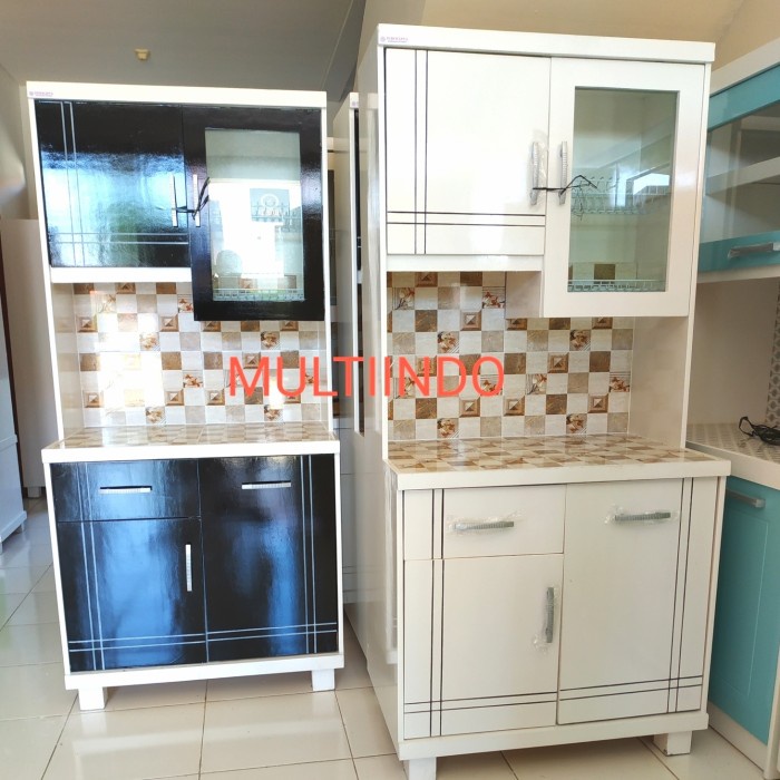 Rak Lemari Sayur / Lemari Dapur / Rak Piring Teakblock Cat Duco 2 Pintu