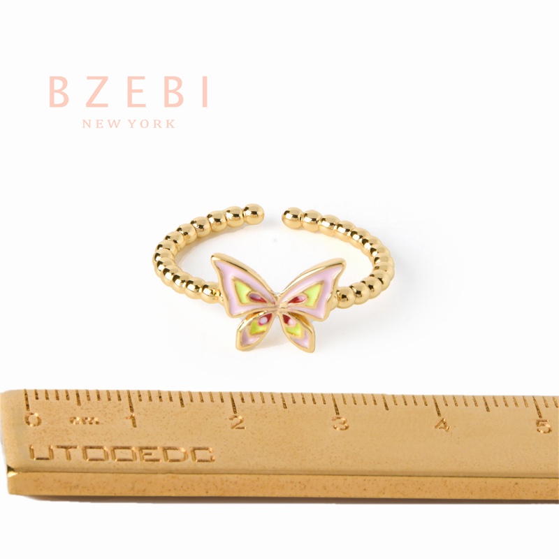 Bzebi Cincin Emas Berlian 18k Cincin Terbuka Dapat Disesuaikan Anti Karat Gaya Korea Aksesoris Fashion Wanita Aksesoris Harian Perhiasan Premium Hadiah Ultah Dengan Box 1108r