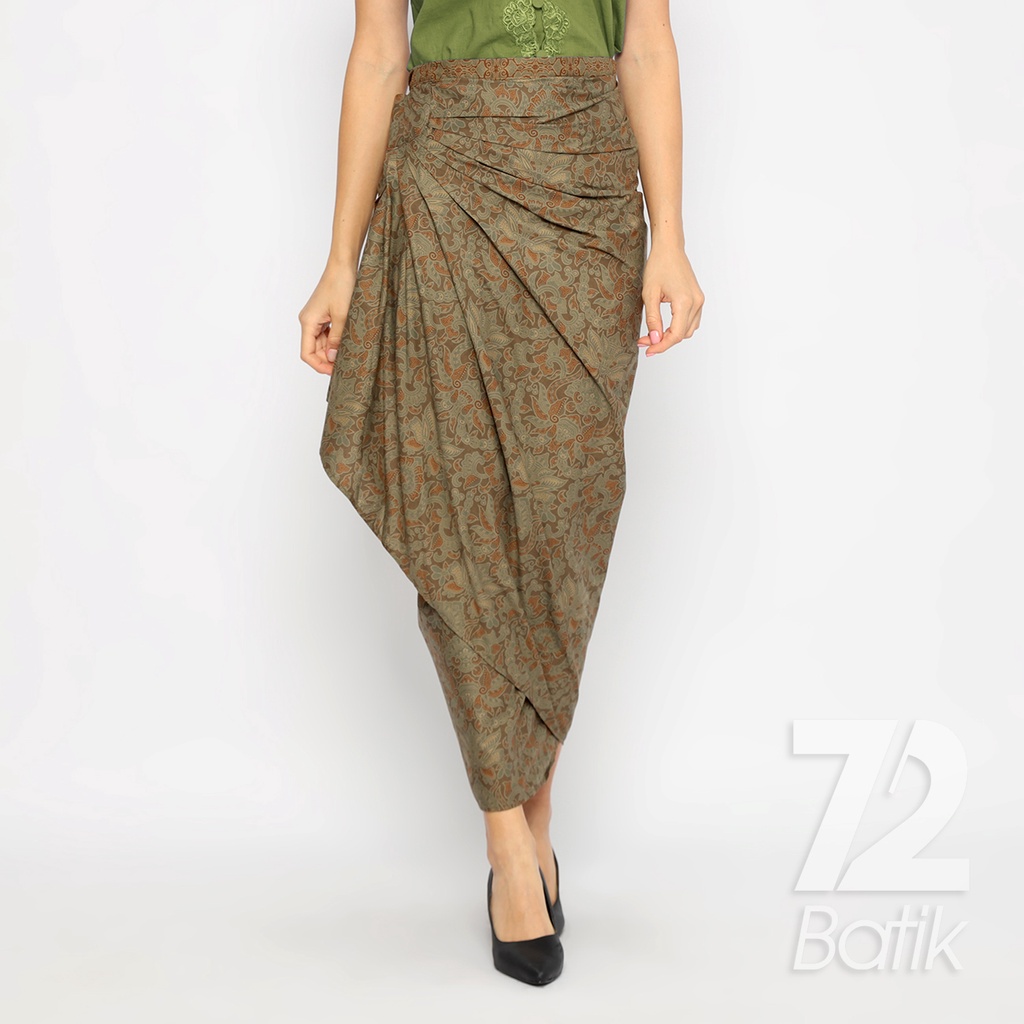 ROK LILIT BATIK Skirt Kebaya Instan Modern Wanita Motf Elegant Warna Hijau Alam 723133 Cap 72