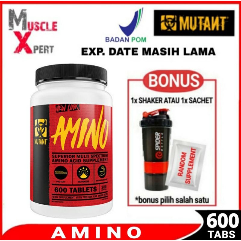 MUTANT AMINO 600 tablet 600tablet 600 tabs 600tabs BPOM ORI AOM RESMI Mutant Amino 600 tablet Mutant