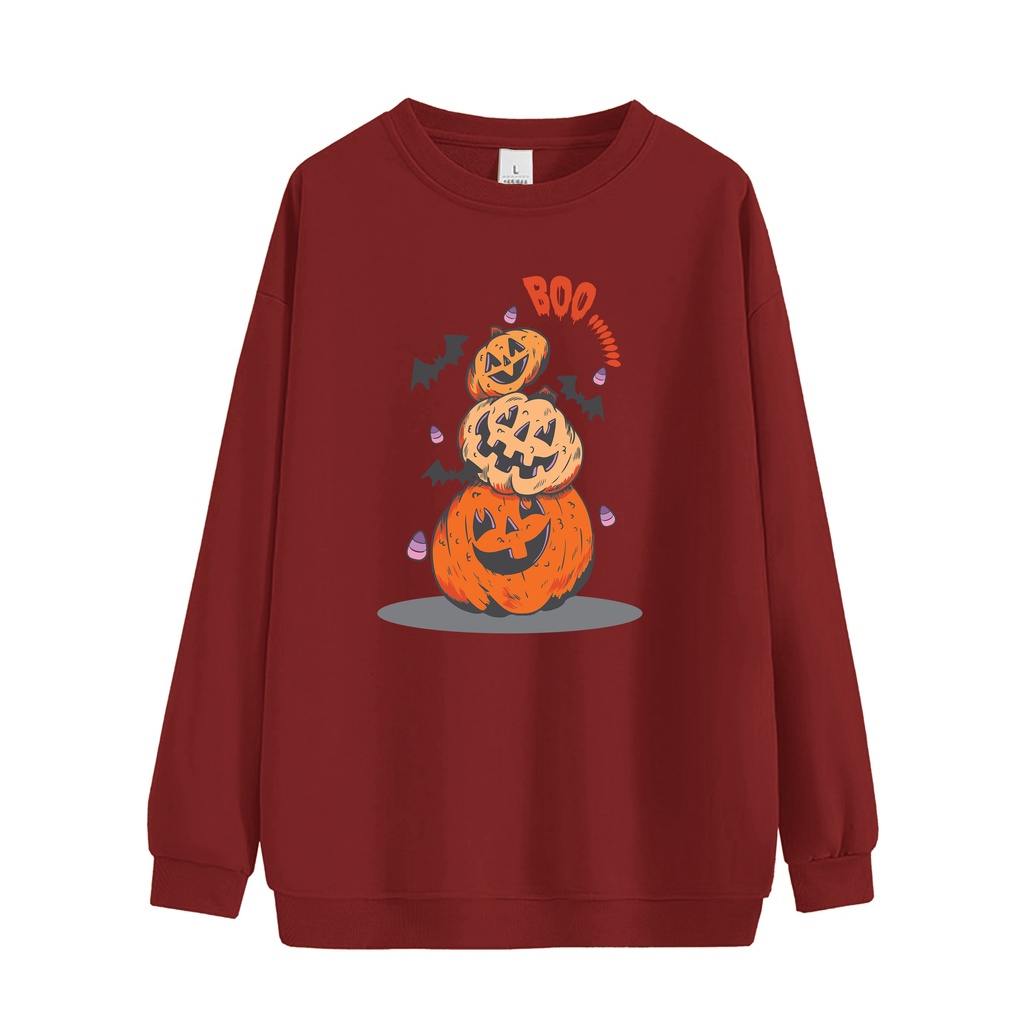 Sweater Oversize Hallowen Pria Dan Wanita Korean Fleece Size L - XL - XXL - XXXL