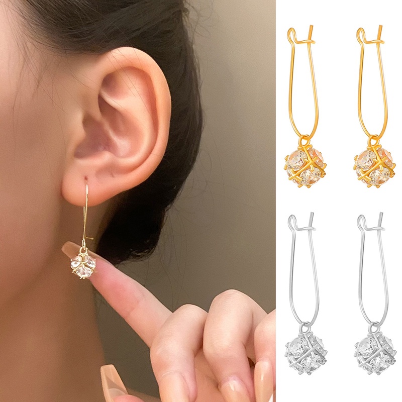 Vintage Pesona Anting Fashion Untuk Wanita Panjang Rumbai Zirkon Simpul Menjuntai Drop Earrings