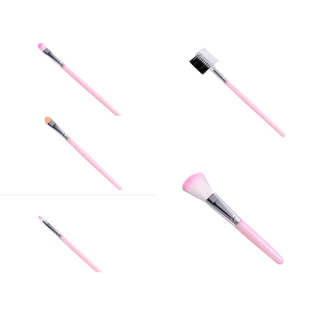 5pcs/set Kuas Make Up Brush Kuas Makeup Eyebrow Brush Blush on Brush Eyeshadow Brush Sponge