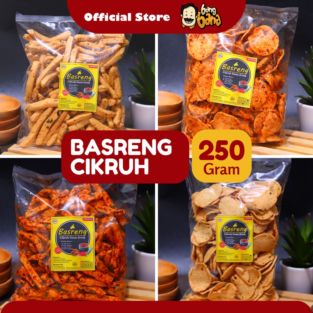 Basreng Pedas Daun Jeruk Kiloan 250 Gram Bumbu Cikruh