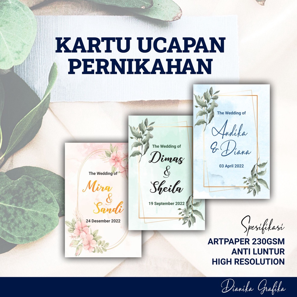 Jual Kartu Ucapan Pernikahan Greeting Card Aesthetic | Shopee Indonesia