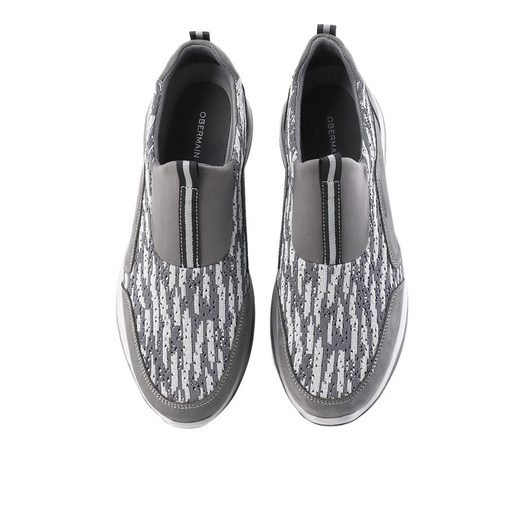 OM18 SEPATU SLIP ON OBERMAIN PRIA ORIGINAL CASUAL BRANDED ABU-ABU GREY