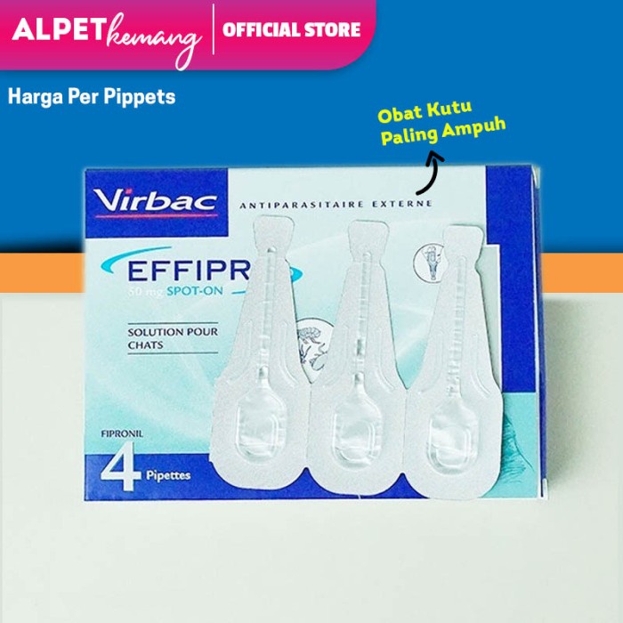 OBAT KUTU KUCING - EFFIPRO CAT 50 MG OBAT TETES KUTU VIRBAC AMPUH