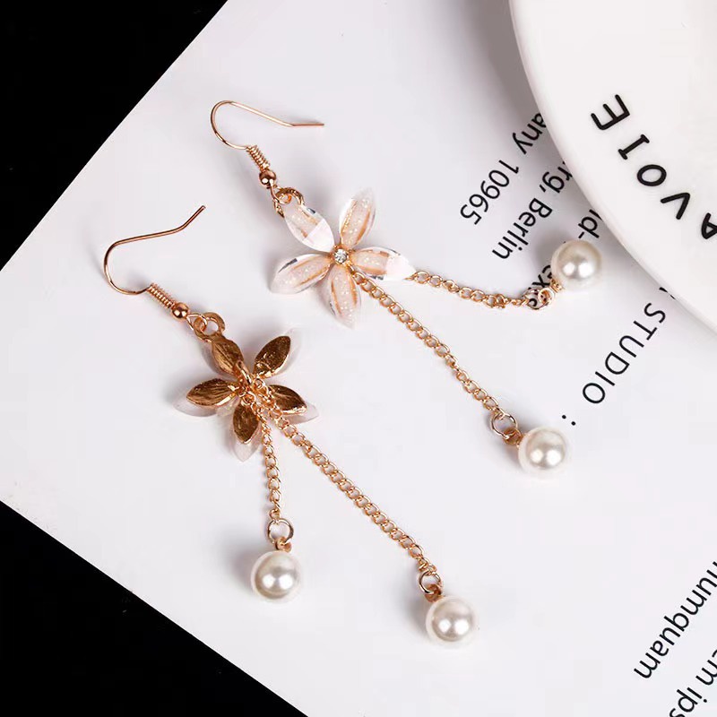 Anting Giwang Daisy Petal Long Drop Model Korea Terbaru