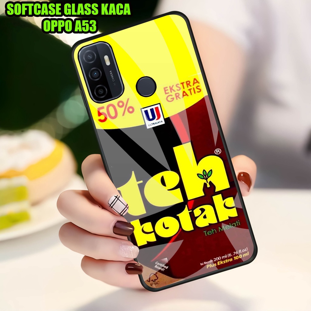 Softcase Glass Kaca OPPO A53]- Case Hp Pelindung Handphone OPPO A53] [ A80]