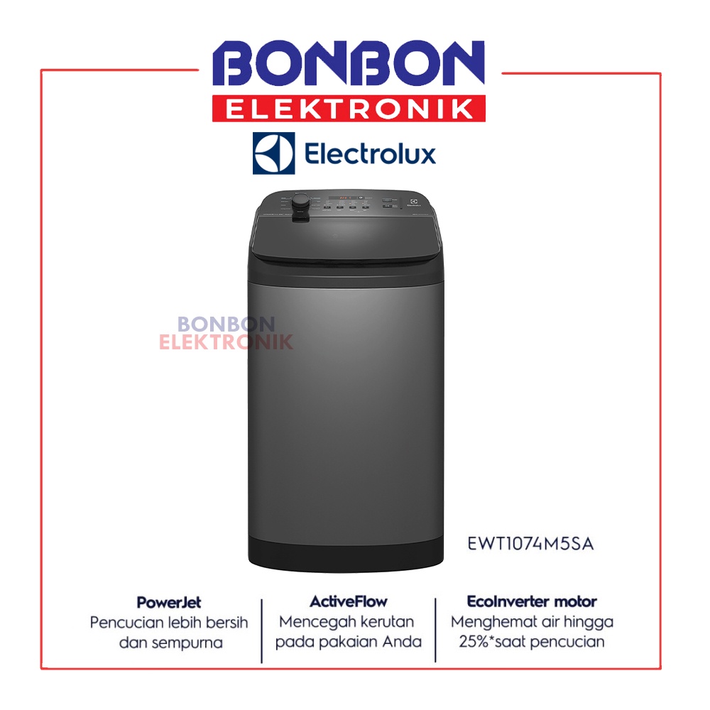 Electrolux Mesin Cuci Top Loading 10 kg EWT1074M5SA / EWT 1074M5SA