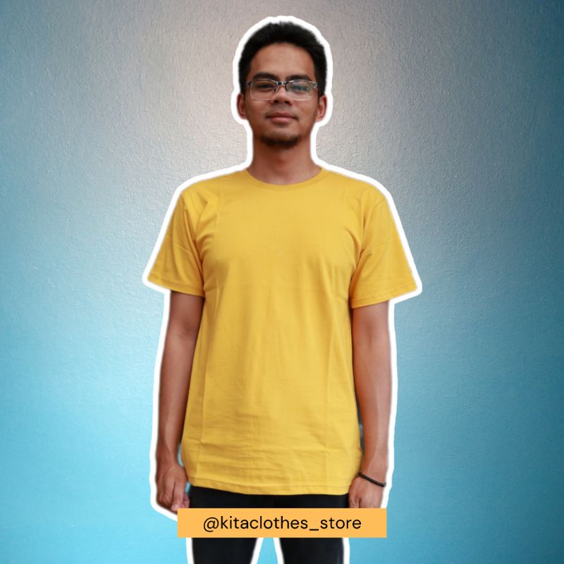 Jual Kaos Polos Kuning Kenari, Cotton combed 30s | Shopee Indonesia
