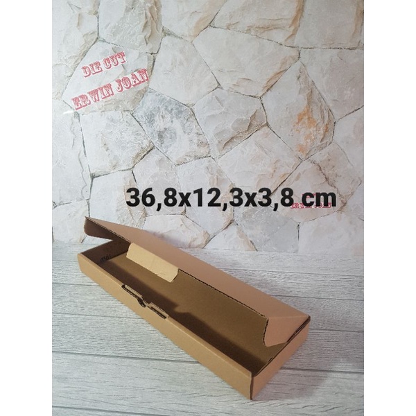 

Kardus Box uk 36,8x12,3x3,8 cm Kotak Karton DIECUT (Bahan B Flute)