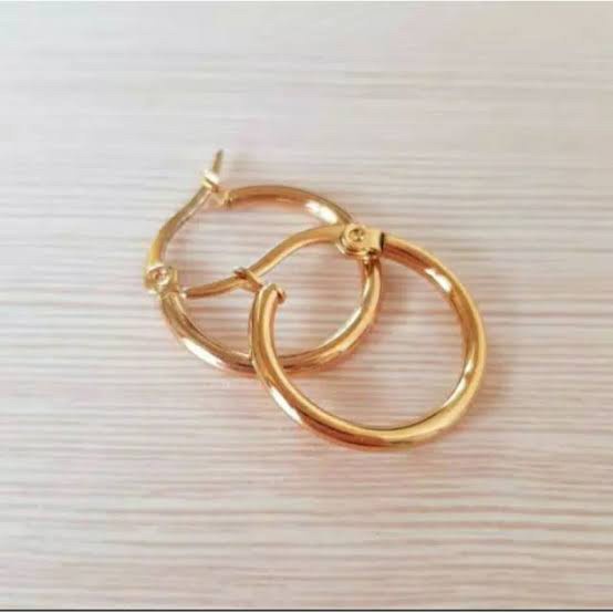 anting gold stainless steel gypsi small medium besar kecil gok gom