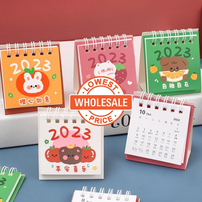 [Grosir] [Grosir] 2023tahun Baru Meja Kalender Dekorasi Lucu Mini Planner Fashion Meja Asrama Desktop Hadiah Kertas Kartun Jadwal Harian Kawaii Ins Hewan Kelinci Berdiri Kalender