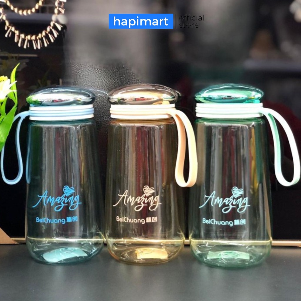 HM Botol Minum Plastik Tebal Bening Amazing Unik Anti Tumpah 600ML