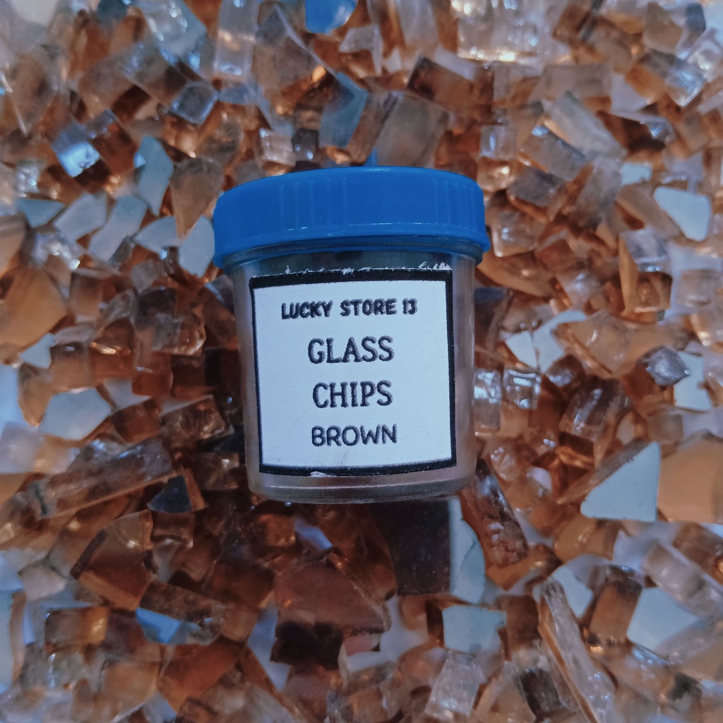 Batu Kristal Crystal Chips BROWN 20 gram Stone Padatan Mirror Gelas Glass Hiasan Interior Dekorasi W