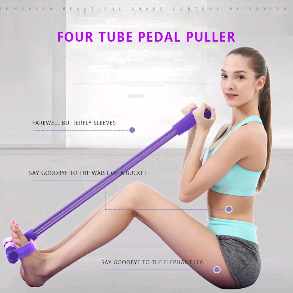 Nama - Resistance bands pedal sit up pull elastis model 4 tabung multifungsi