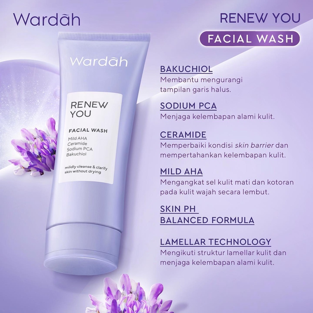 WARDAH Renew You Series Indonesia / The Powerful Drop Of Youthfulness / Facial Wash Toner Essence Intensive Serum Day Night Eye Cream / Skincare Face Care / Perawatan Wajah Muka Mata / Sabun Cuci Pembersih / Pelembab Krim / Re New Anti Aging Penuaan Dini