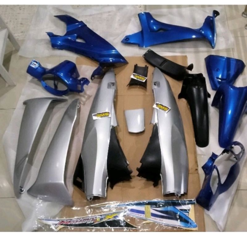 COVER BODY FULL HALUS  KARISMA X 125  PAKET KARISMA X 125 SILVER BIRU