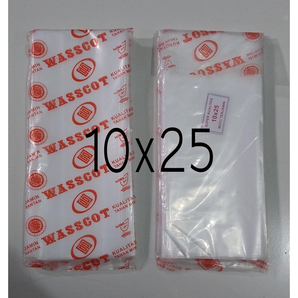 Plastik PE tomat WASCOTT/ plastik gula / plastik es 13x30 ,   10x25 setengah kiloan harga grosir