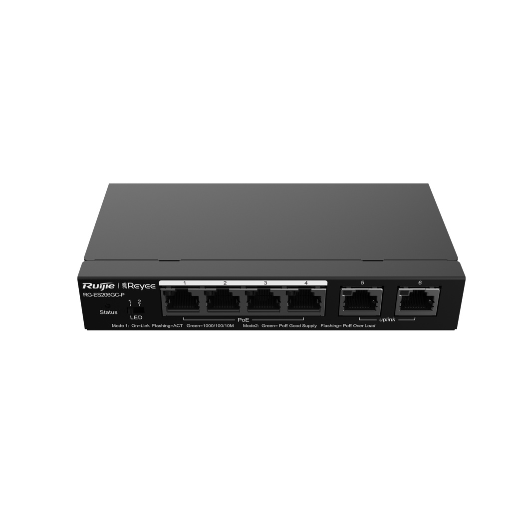 RUIJIE REYEE RG-ES206GC-P 6-Port Gigabit Smart Cloud Mananged PoE Switch
