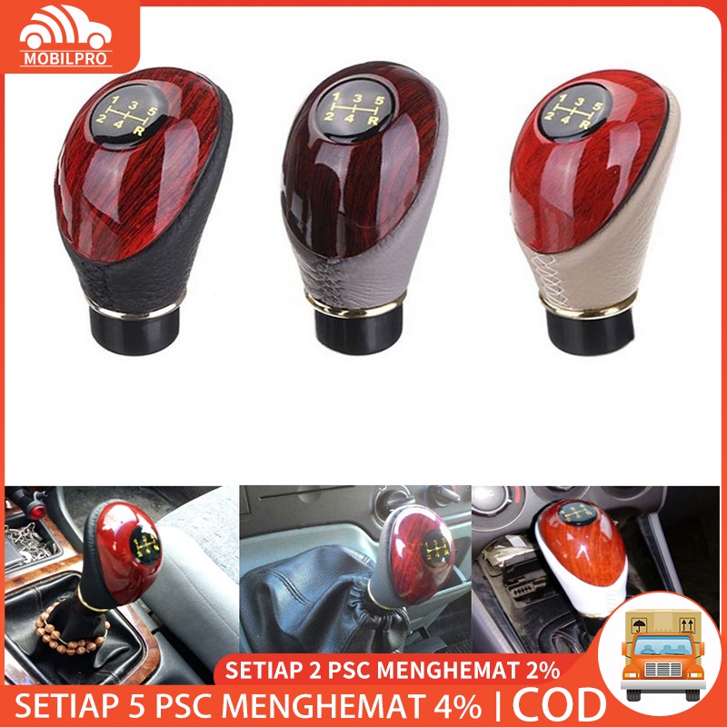 Shift Knob Universal Knop Gear Knob Kayu Type R Tuas Gigi Perseneling Transmisi Mobil Manual