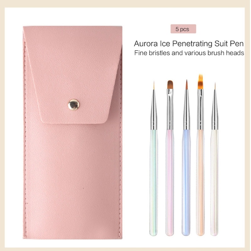 Siy 5buah Alat Desain Kuku Nail Art Brushes Nail Liner Brushes DIY Manicure Tool