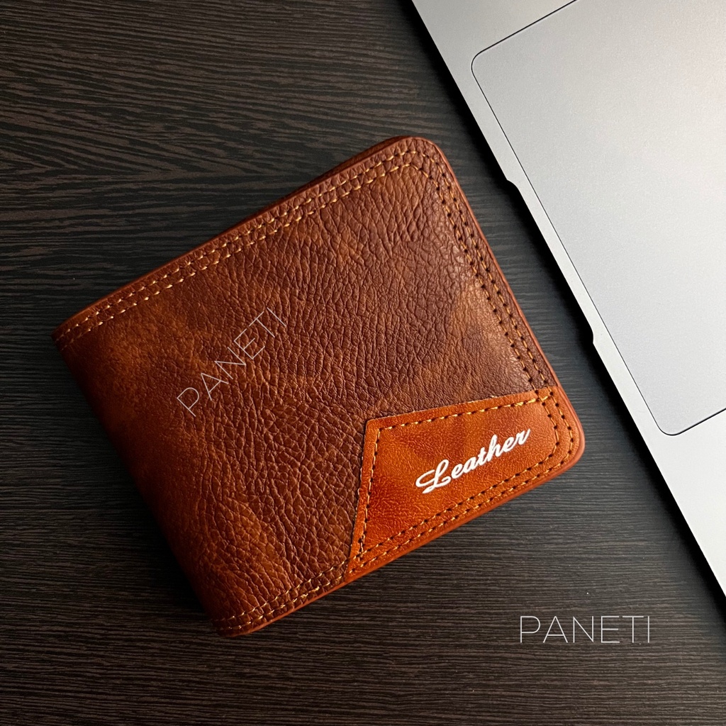 Dompet Lipat Kulit Sintetis Pria / Dompet Pendek Pria 3 Ruang Leather - PANETI JH2