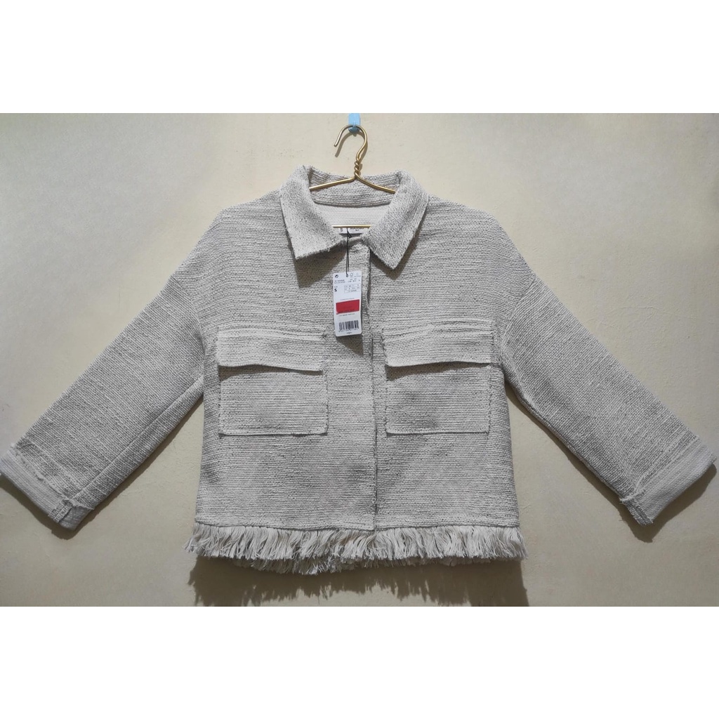 MANGO TWEED FLECAS JACKET / BLAZER - CREAM - NEW WITH HANGTAG - MANTEL - JAKET - COAT - KEMEJA - KER