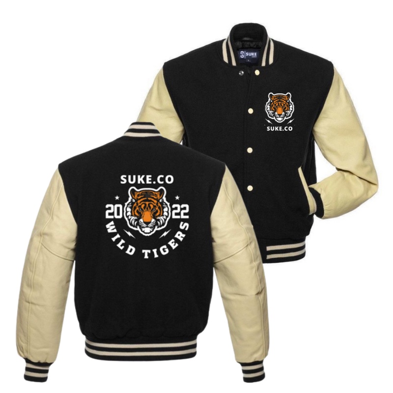 Jaket Varsiy Pria Vintage Tiger Black | Jaket Baseball Pria Kamikaze | Jaket Bomber Pria | Jaket Vintage Pria | Jaket Varsity Jepang | Jaket Bisbol Viral Tiktok