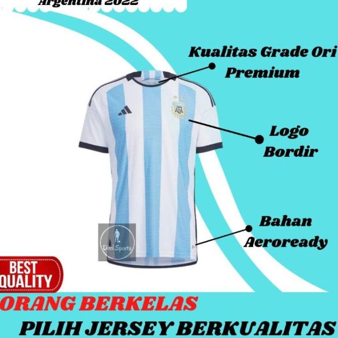 JERSEY ARGENTINA PIALA DUNIA 2022 HOME GRADE ORI IMPOR BAJU SEPAK BOLA HRT8646R