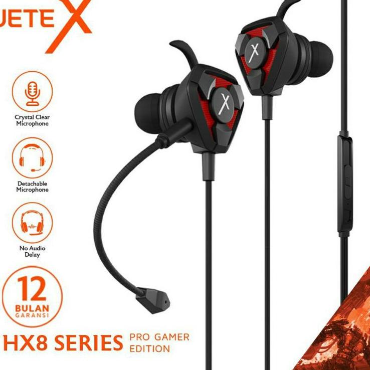 Obral Menarik JETE X Earphone Gaming HX8 with Mic And Usb Audio Controller - Garansi 2 Tahun
