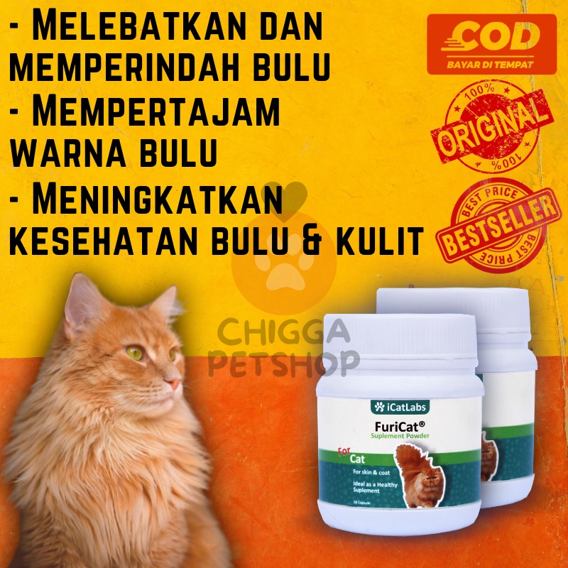 Furicat - Vitamin / Vit / Obat Kesehatan Imun Pelebat Pembersih Penguat Warna Pewarna Bulu Kulit Kuc
