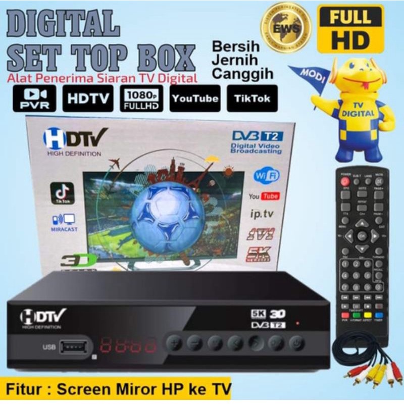 Set top box tv digital dvbt2 stb receiver tv digital NEW VERSION YOUTUBE TIKTOK (DONGLE NOT INCLUDE)